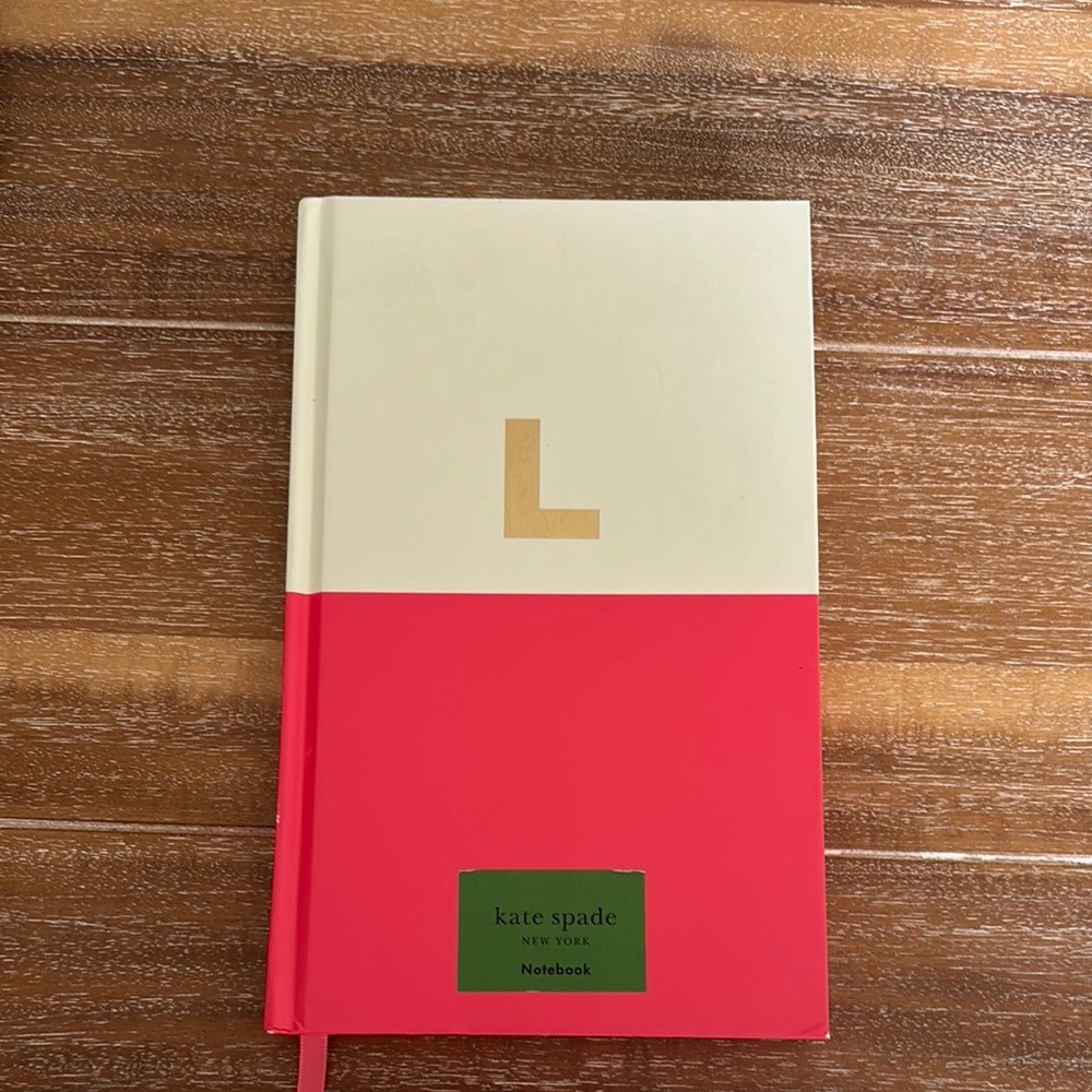 Kate Spade Notebook Journal Red and Cream Initial L